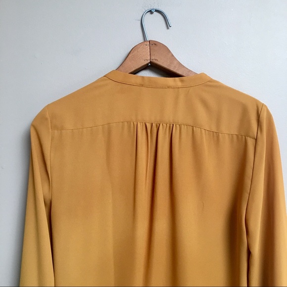 Karl Lagerfeld Paris mustard yellow blouse - Picture 5 of 8